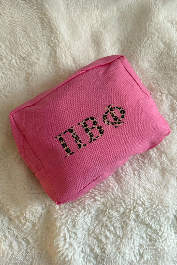 Cheetah Letters Sorority Make-Up Pouch