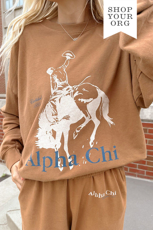 Caffeine Rodeo Matching Set Light Weight Sorority Crewneck