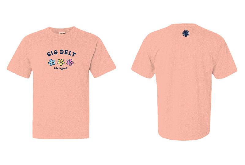 LIFE IS GOOD® 3 Flowers Sorority Tee - 2XL - 3XL