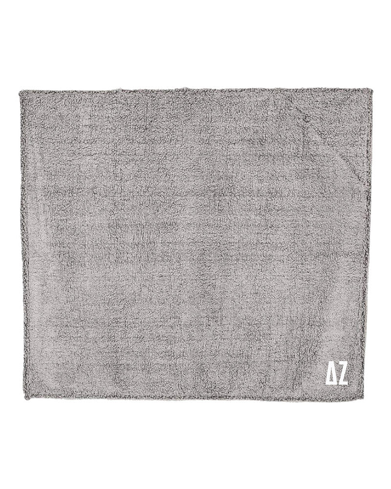 Embroidered Sorority Grey Sherpa Blanket