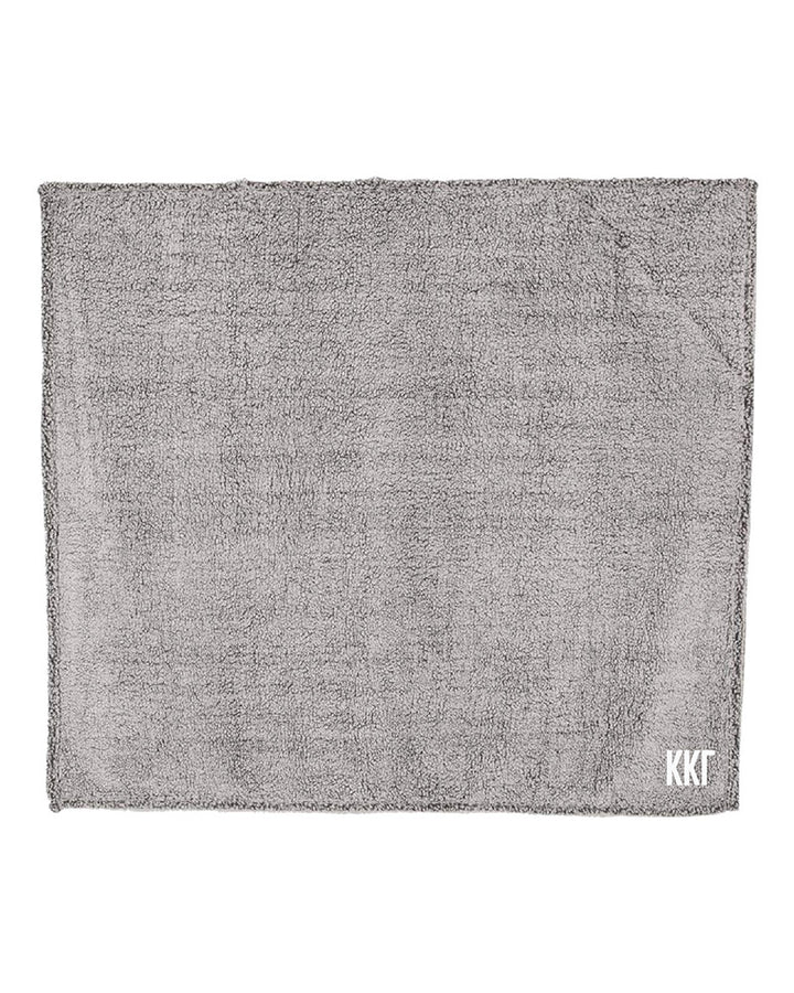 Embroidered Sorority Grey Sherpa Blanket