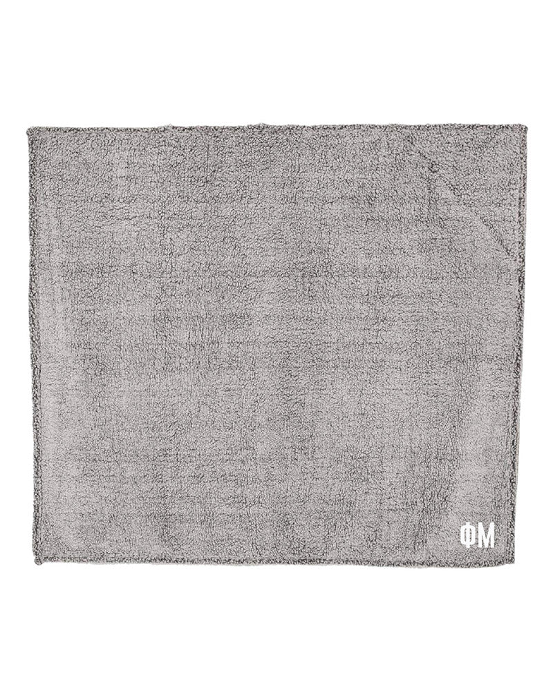 Embroidered Sorority Grey Sherpa Blanket