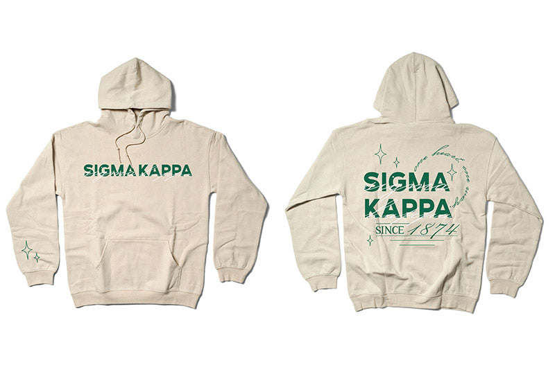 Sand and Green Sorority Matching Set Hoodie - 2XL