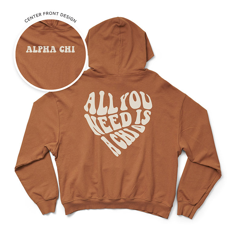 Caffeine Chocolate Heart Matching Set Light Weight Sorority Hoodie