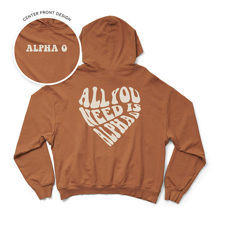 Caffeine Chocolate Heart Matching Set Light Weight Sorority Hoodie - 2XL