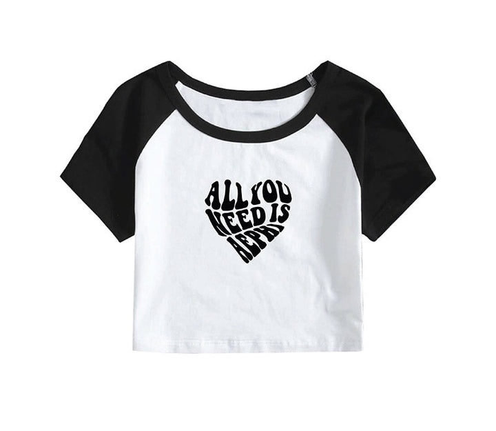 All You Need Sorority Ribbed Raglan Baby Tee - 2XL