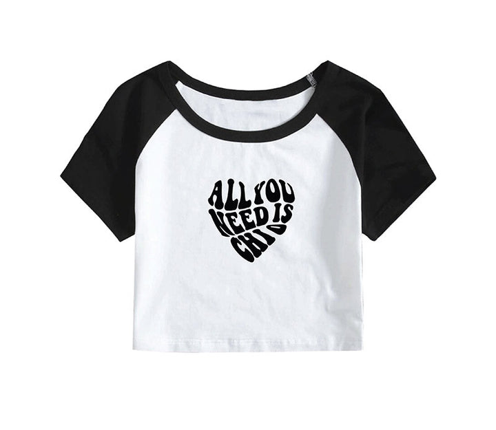 All You Need Sorority Ribbed Raglan Baby Tee - 2XL