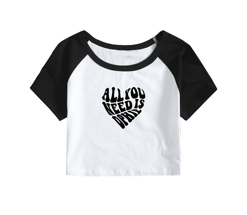 All You Need Sorority Ribbed Raglan Baby Tee - 2XL