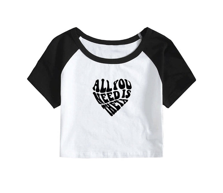 All You Need Sorority Ribbed Raglan Baby Tee - 2XL