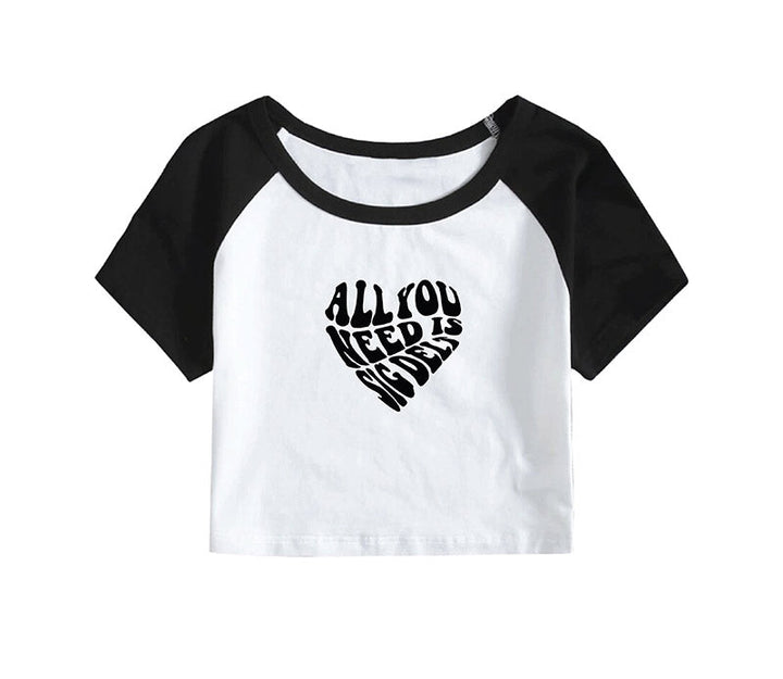 All You Need Sorority Ribbed Raglan Baby Tee - 2XL