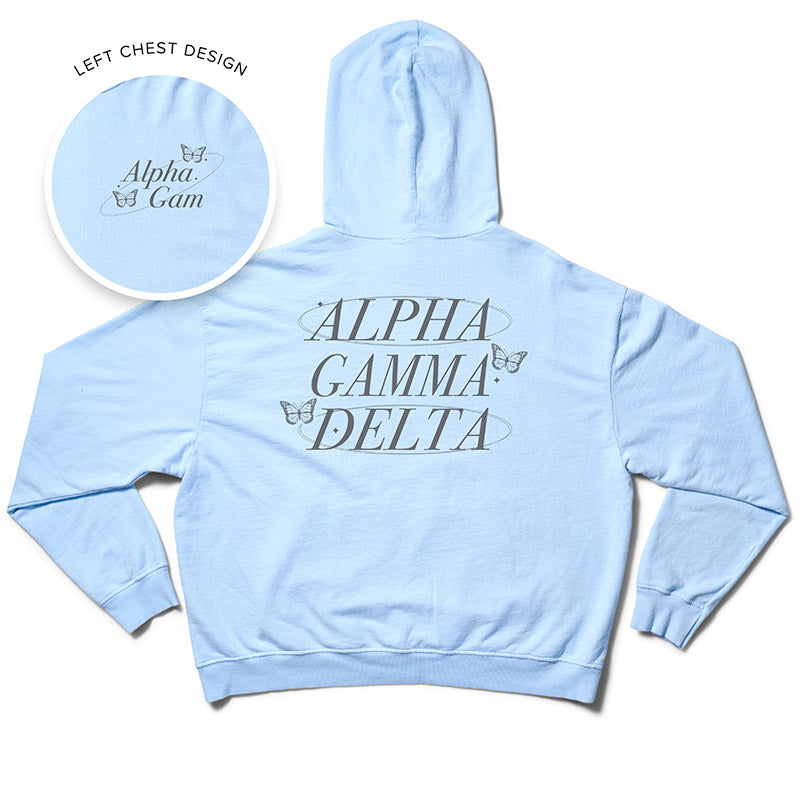 Arctic Blue Butterfly Matching Set Light Weight Sorority Hoodie