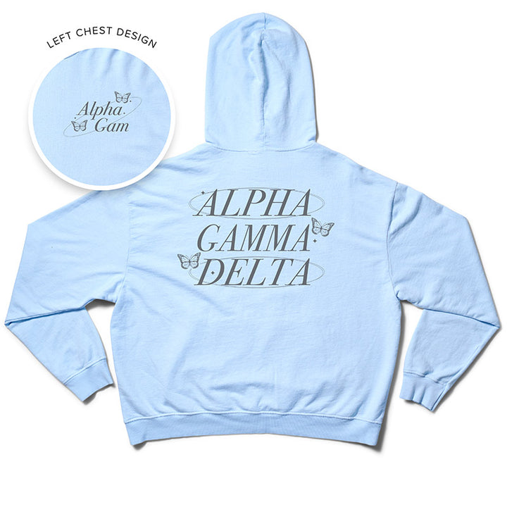 Arctic Blue Butterfly Matching Set Light Weight Sorority Hoodie