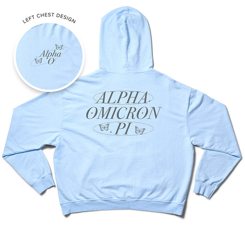 Arctic Blue Butterfly Matching Set Light Weight Sorority Hoodie