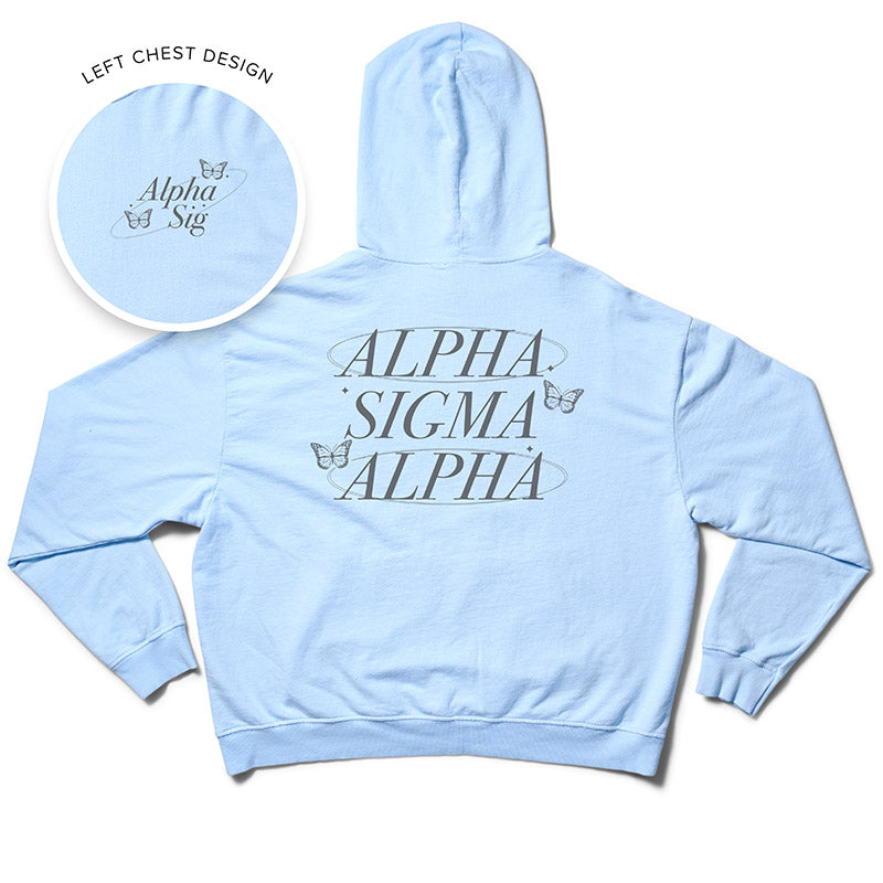 Arctic Blue Butterfly Matching Set Light Weight Sorority Hoodie