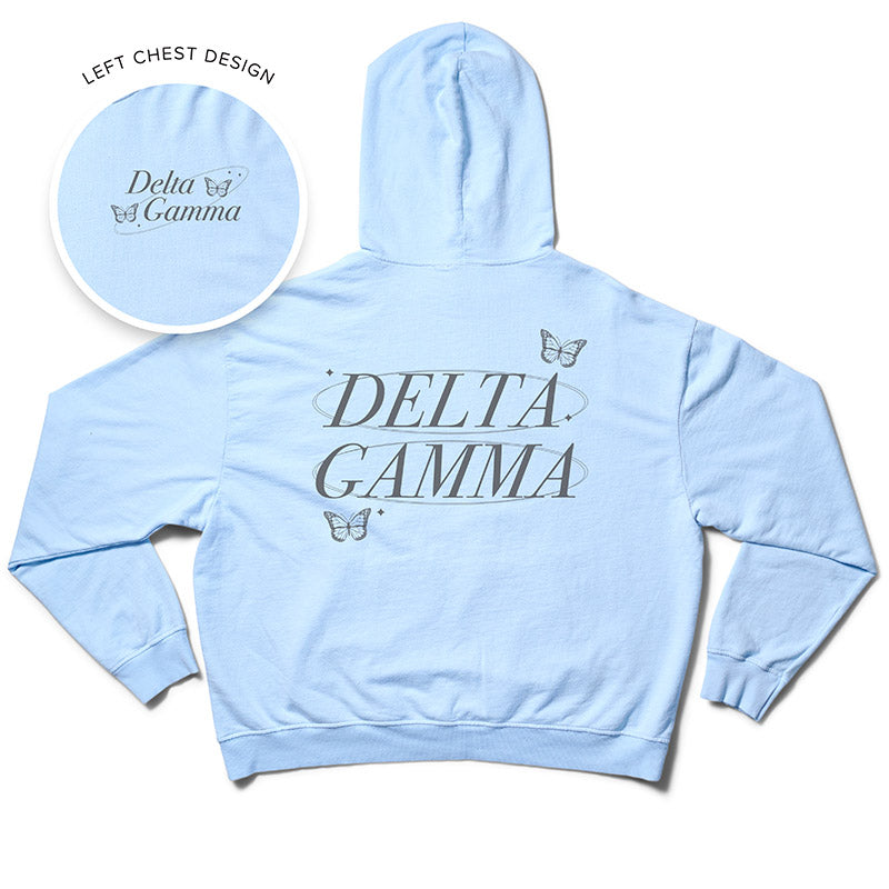 Arctic Blue Butterfly Matching Set Light Weight Sorority Hoodie