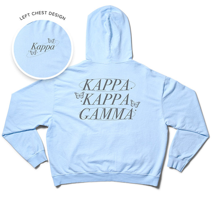 Arctic Blue Butterfly Matching Set Light Weight Sorority Hoodie