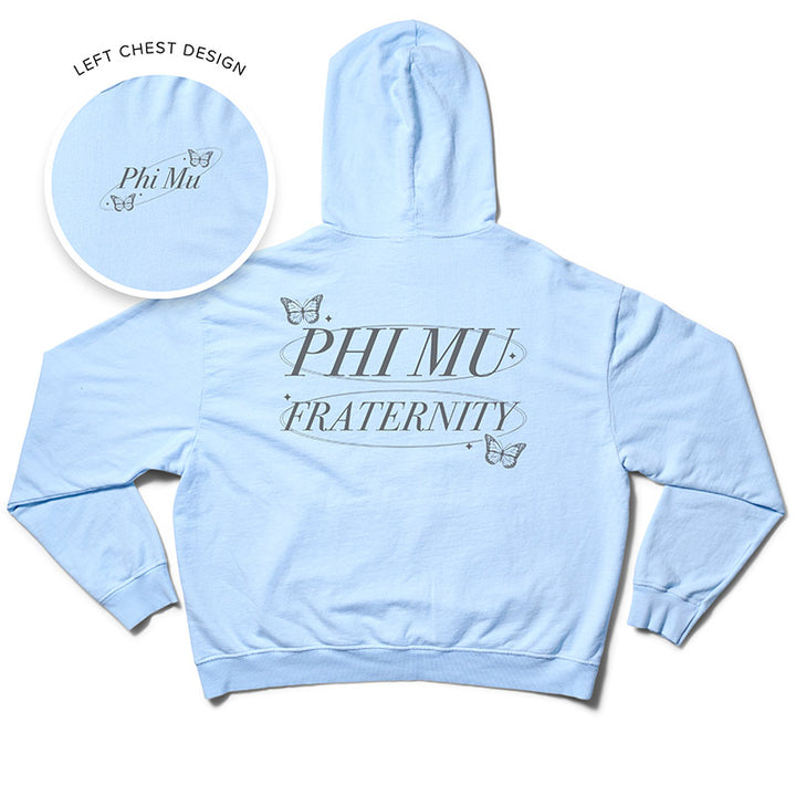 Arctic Blue Butterfly Matching Set Light Weight Sorority Hoodie