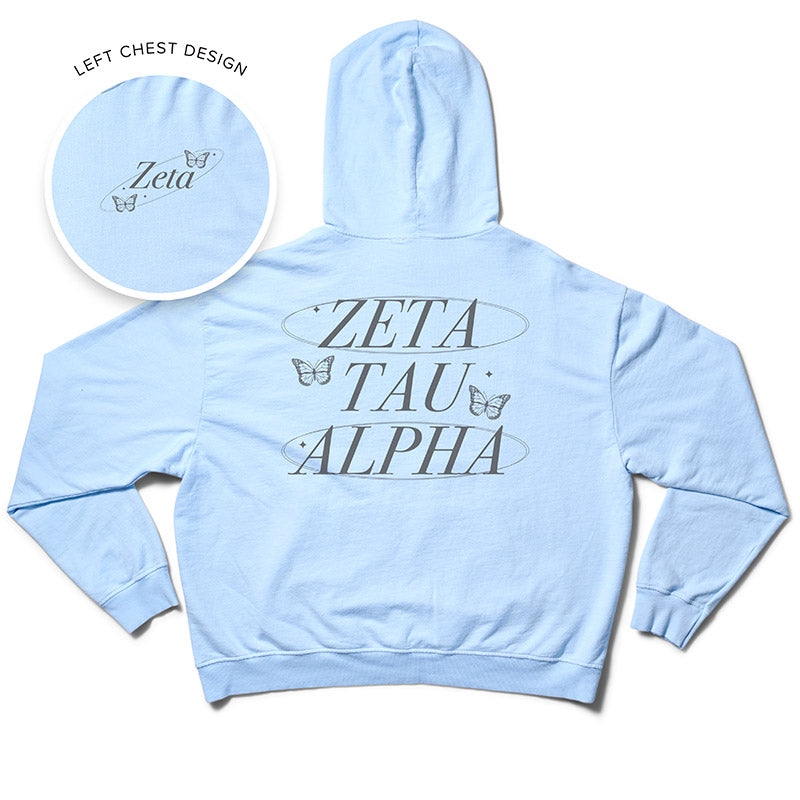 Arctic Blue Butterfly Matching Set Light Weight Sorority Hoodie