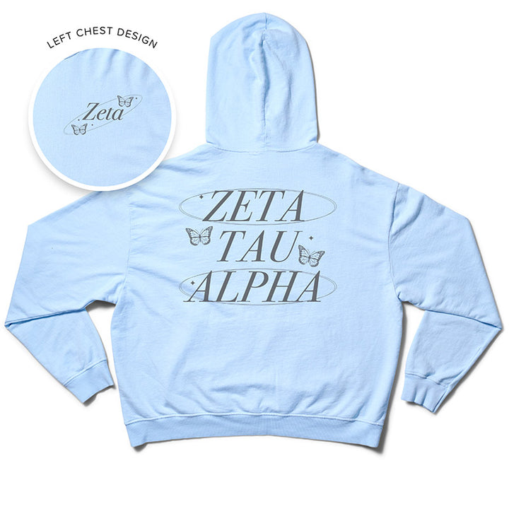 Arctic Blue Butterfly Matching Set Light Weight Sorority Hoodie