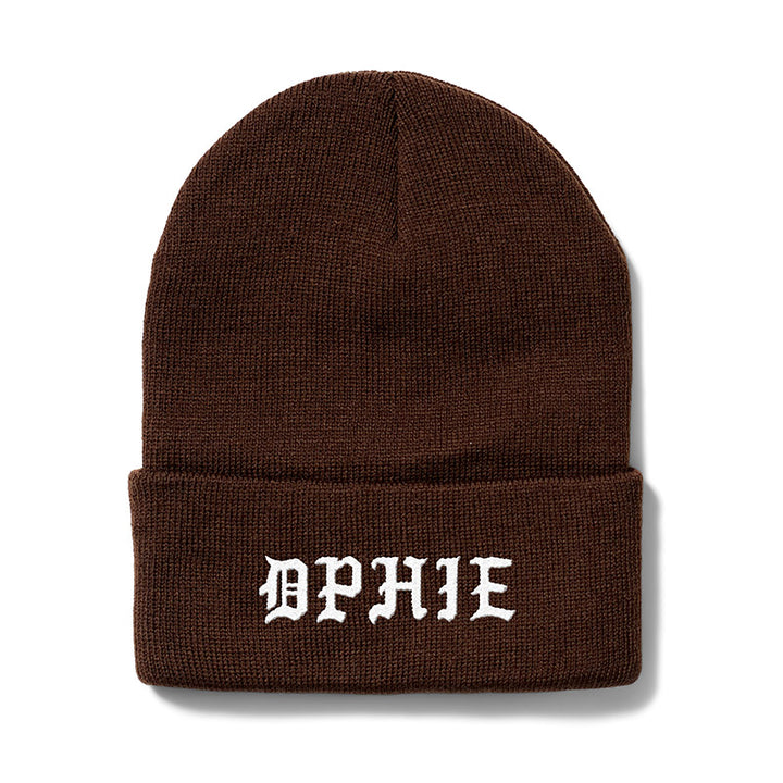 Brown Greek Embroidered Beanie