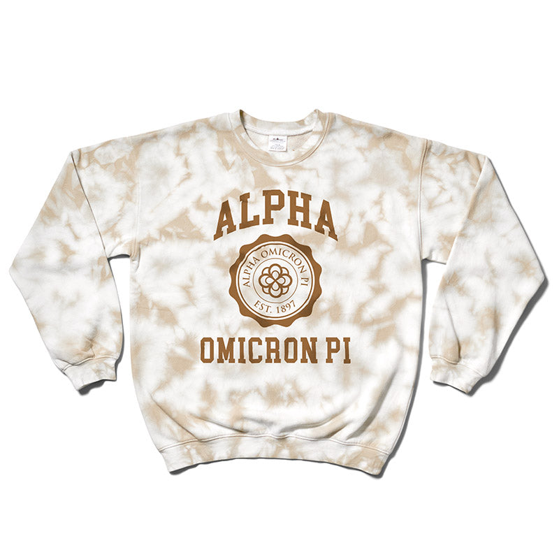 Sorority Crest Tie Dye Crewneck - 2XL