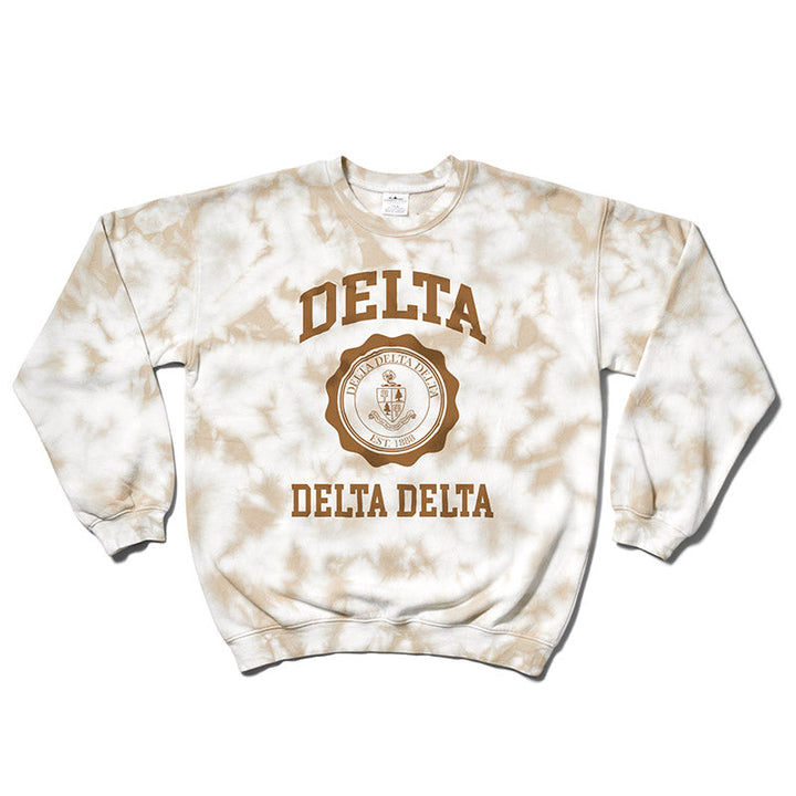 Sorority Crest Tie Dye Crewneck - 2XL