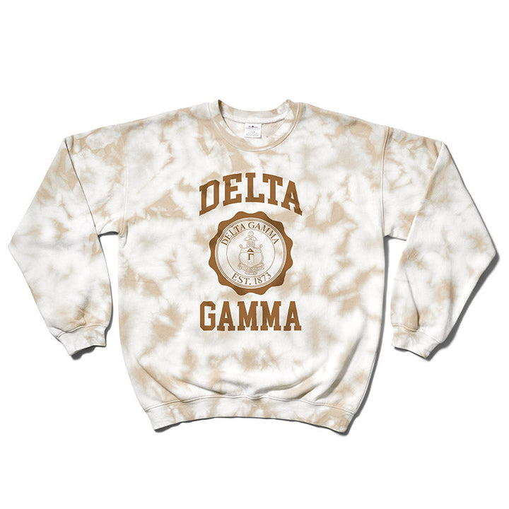 Sorority Crest Tie Dye Crewneck - 2XL