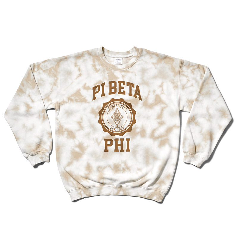 Sorority Crest Tie Dye Crewneck - 2XL