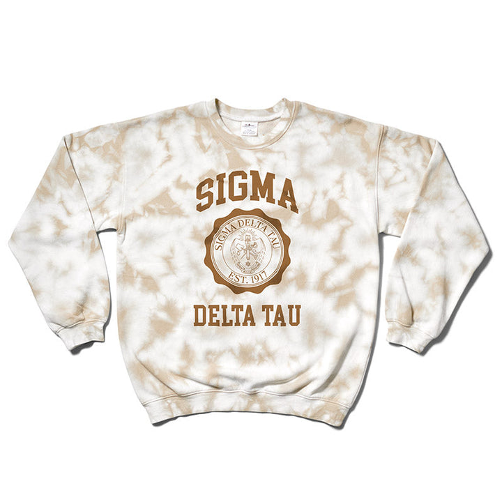 Sorority Crest Tie Dye Crewneck - 2XL