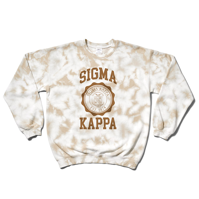 Sorority Crest Tie Dye Crewneck - 2XL