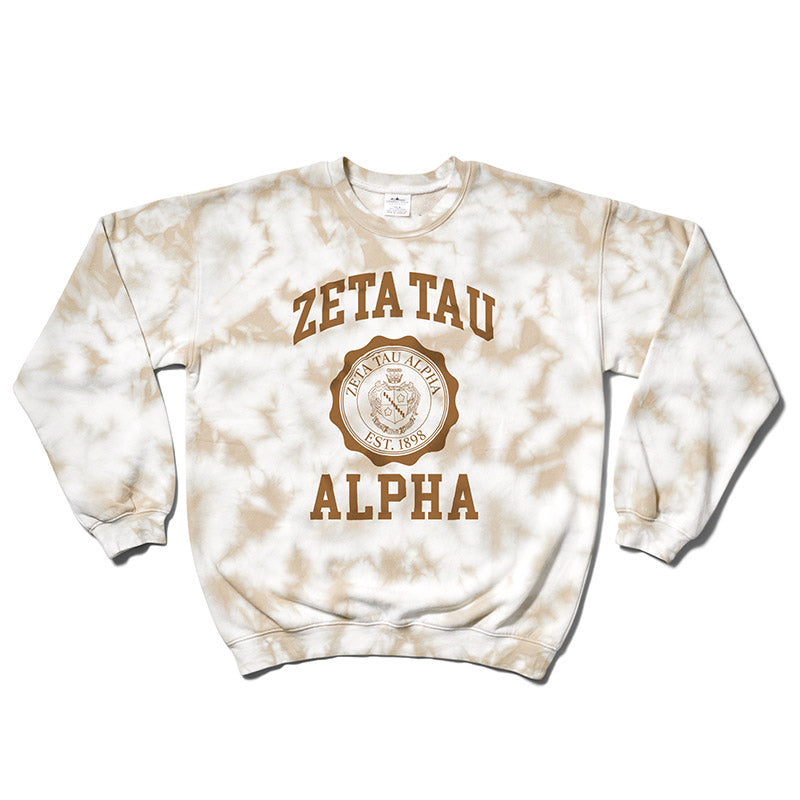 Sorority Crest Tie Dye Crewneck - 2XL