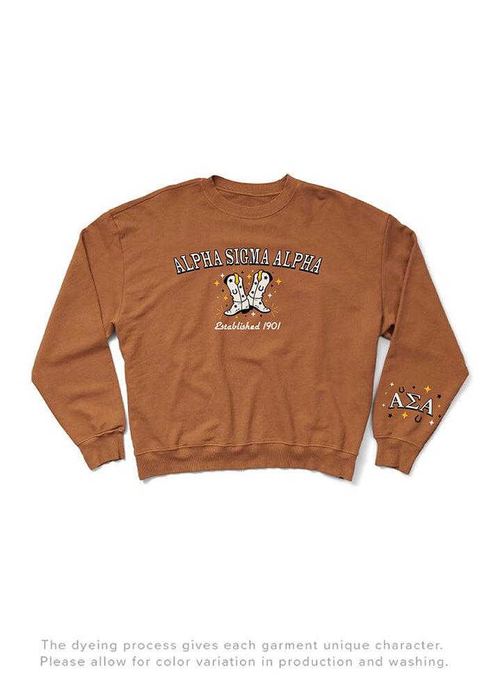 Caffeine Cowboy Light Weight Sorority Crewneck