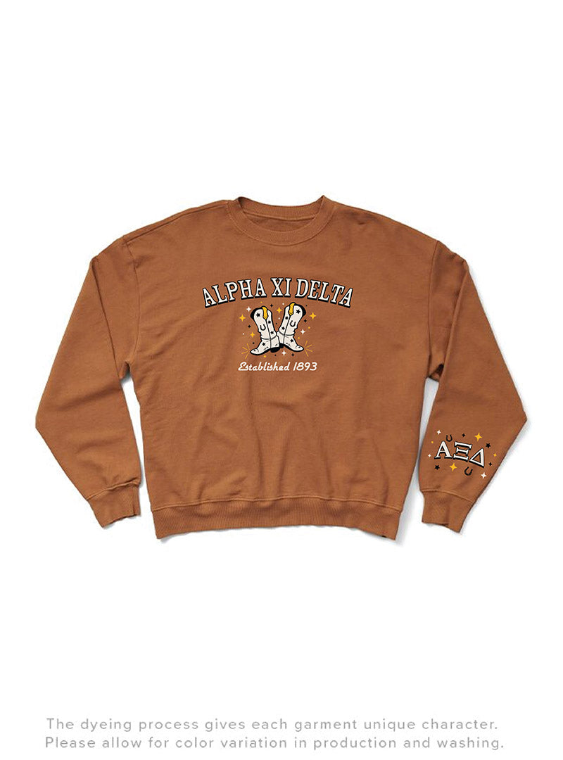 Caffeine Cowboy Light Weight Sorority Crewneck