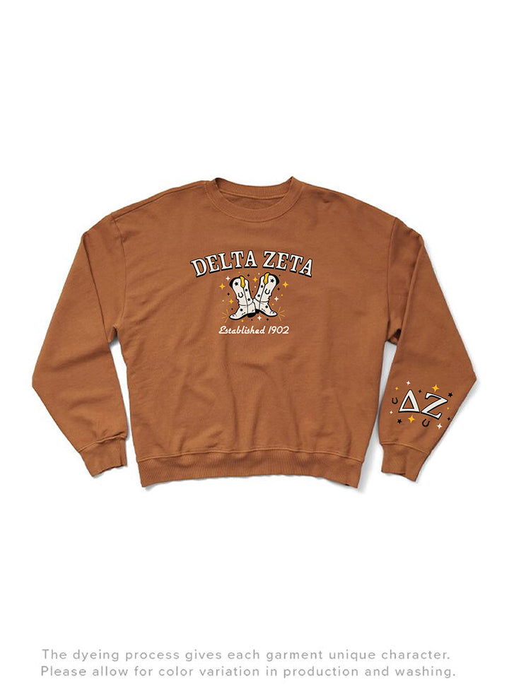 Caffeine Cowboy Light Weight Sorority Crewneck