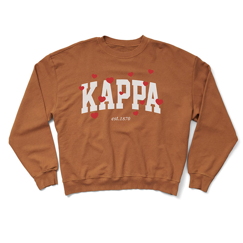 Caffeine Varsity Heart Light Weight Crewneck