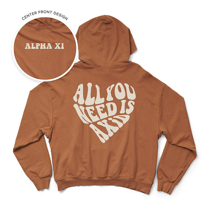 Caffeine Chocolate Heart Matching Set Light Weight Sorority Hoodie