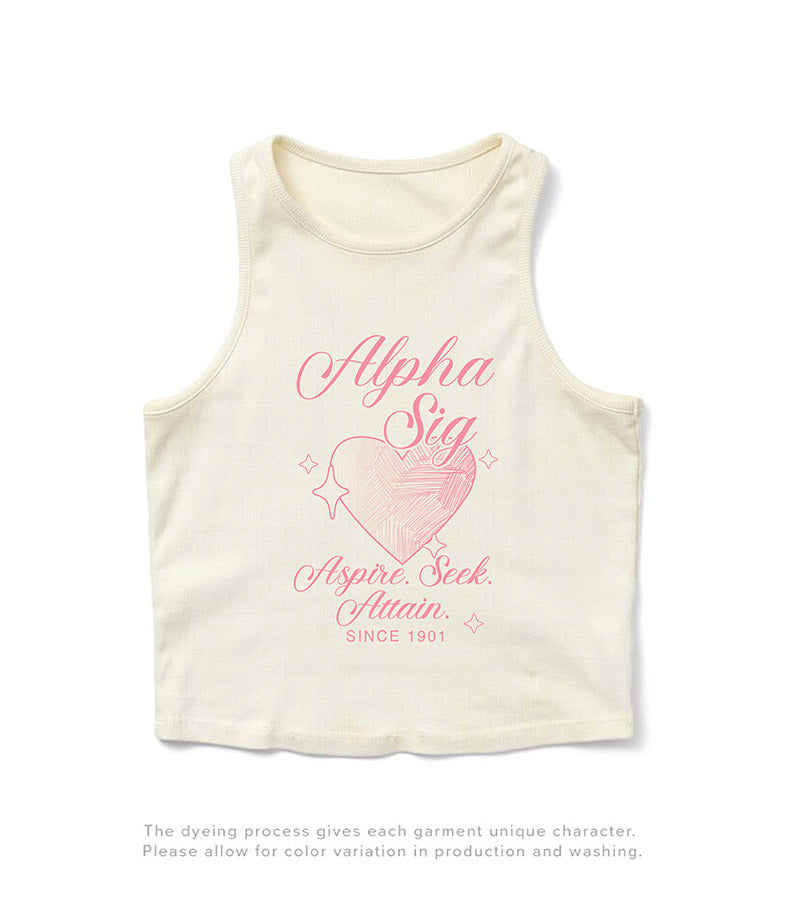 Heart Motto Vanilla Ice Sorority Tank