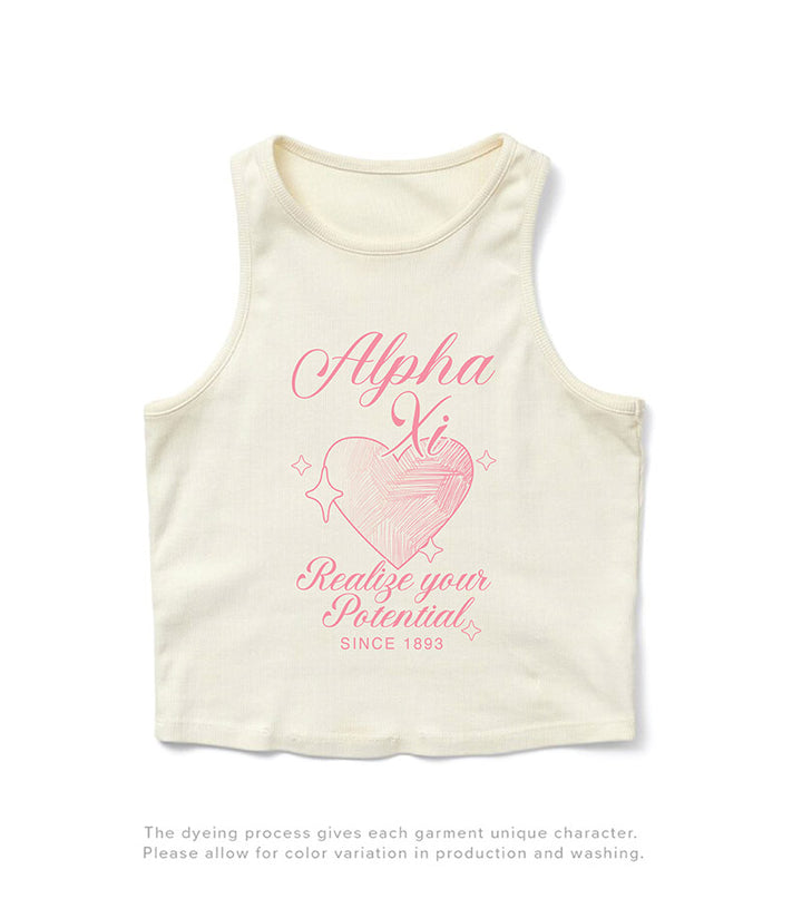 Heart Motto Vanilla Ice Sorority Tank