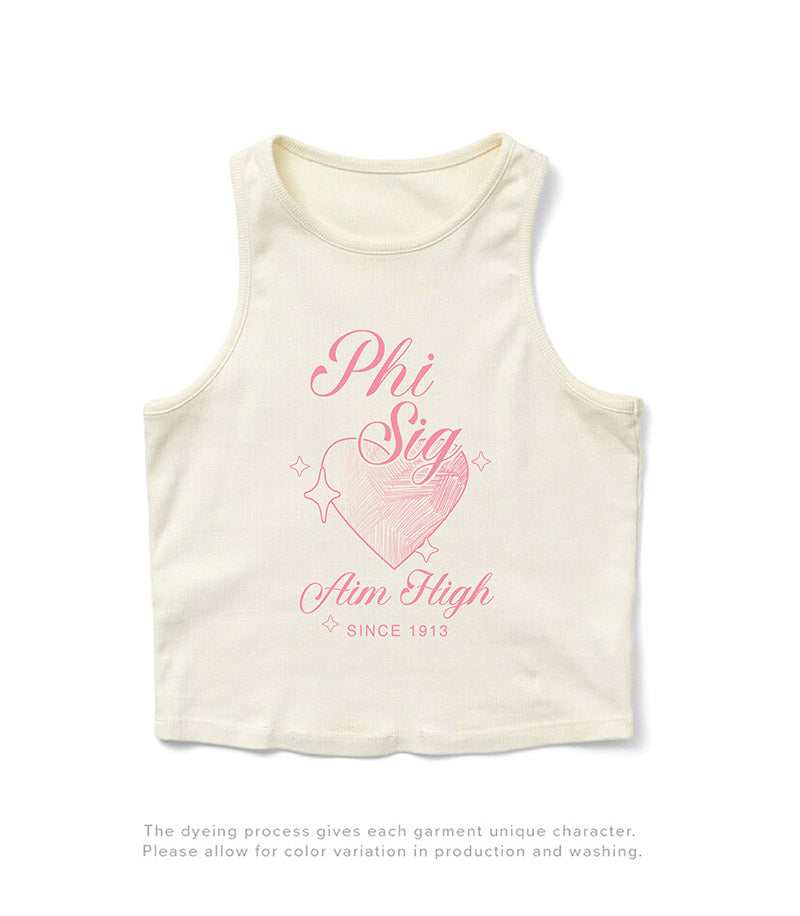 Heart Motto Vanilla Ice Sorority Tank