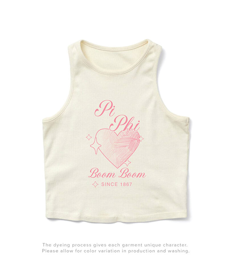 Heart Motto Vanilla Ice Sorority Tank