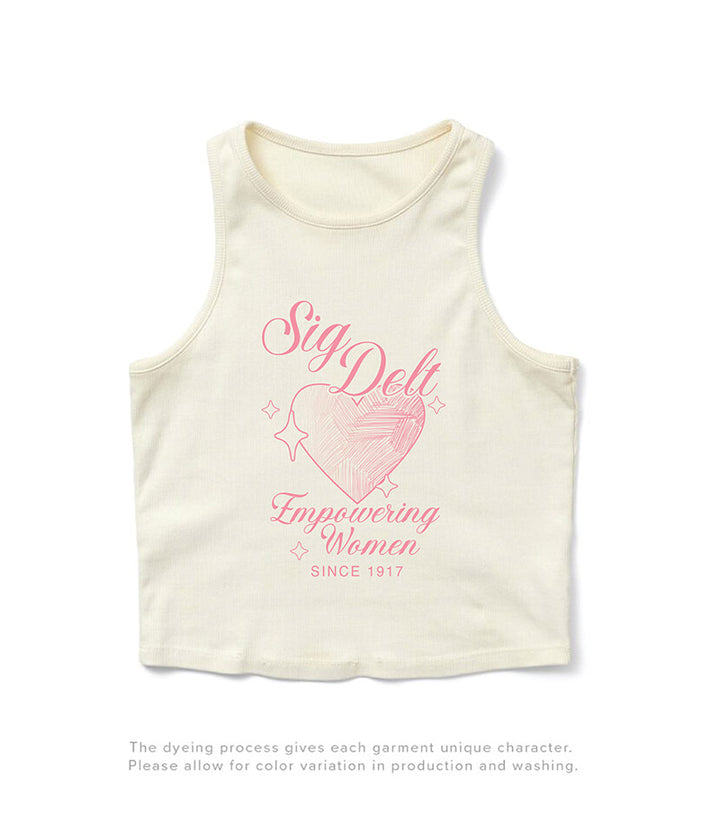 Heart Motto Vanilla Ice Sorority Tank