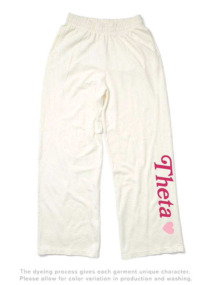 Vanilla Ice Heart Matching Set Light Weight Sorority Wide Leg Sweatpants - 2XL