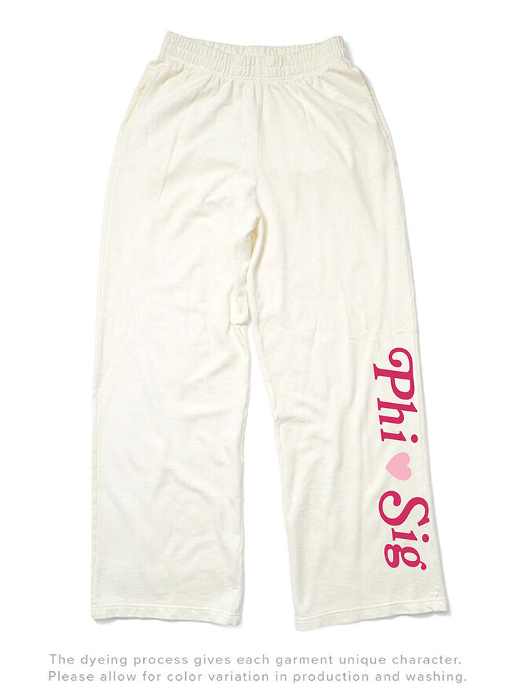 Vanilla Ice Heart Matching Set Light Weight Sorority Wide Leg Sweatpants - 2XL
