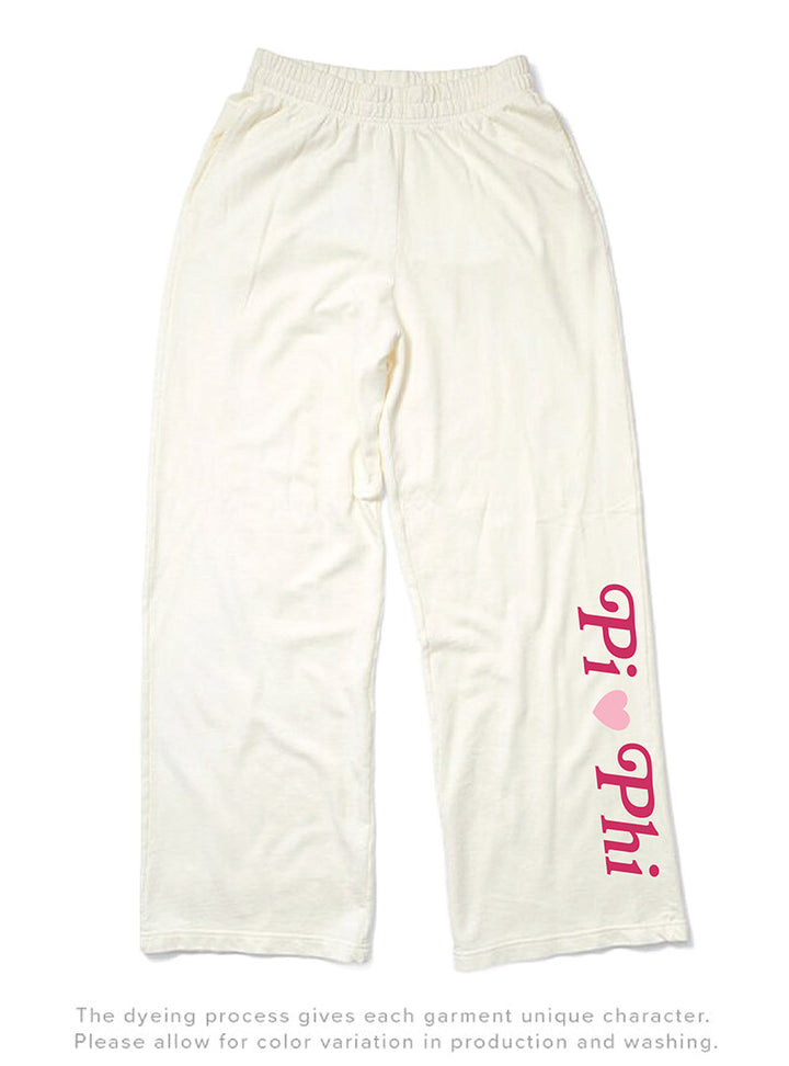 Vanilla Ice Heart Matching Set Light Weight Sorority Wide Leg Sweatpants