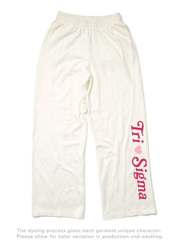 Vanilla Ice Heart Matching Set Light Weight Sorority Wide Leg Sweatpants