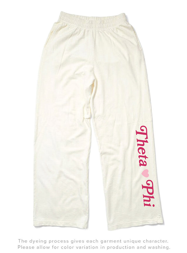 Vanilla Ice Heart Matching Set Light Weight Sorority Wide Leg Sweatpants