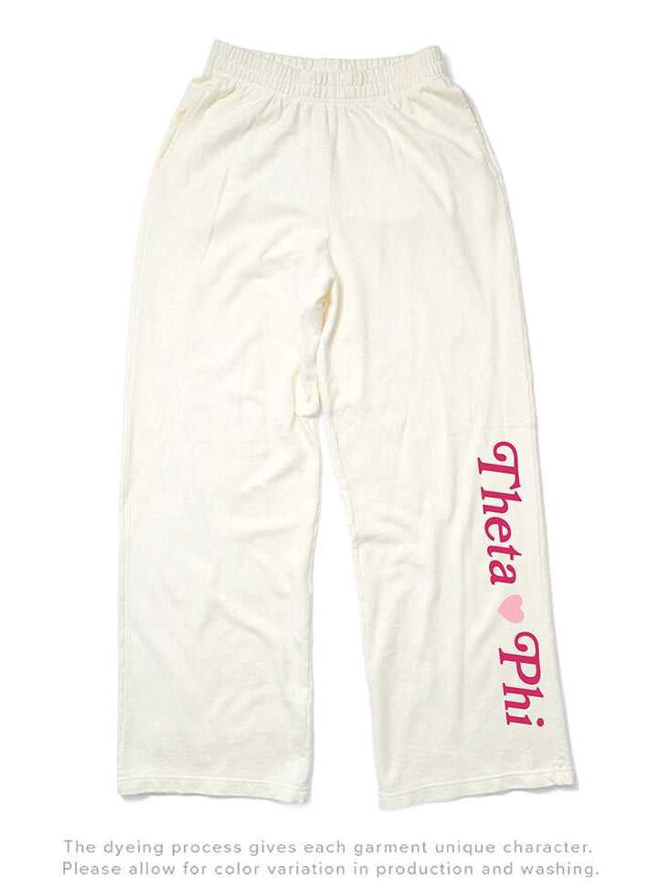 Vanilla Ice Heart Matching Set Light Weight Sorority Wide Leg Sweatpants - 2XL
