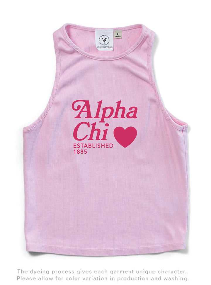 Bubblegum Pink Heart Matching Set Sorority Tank