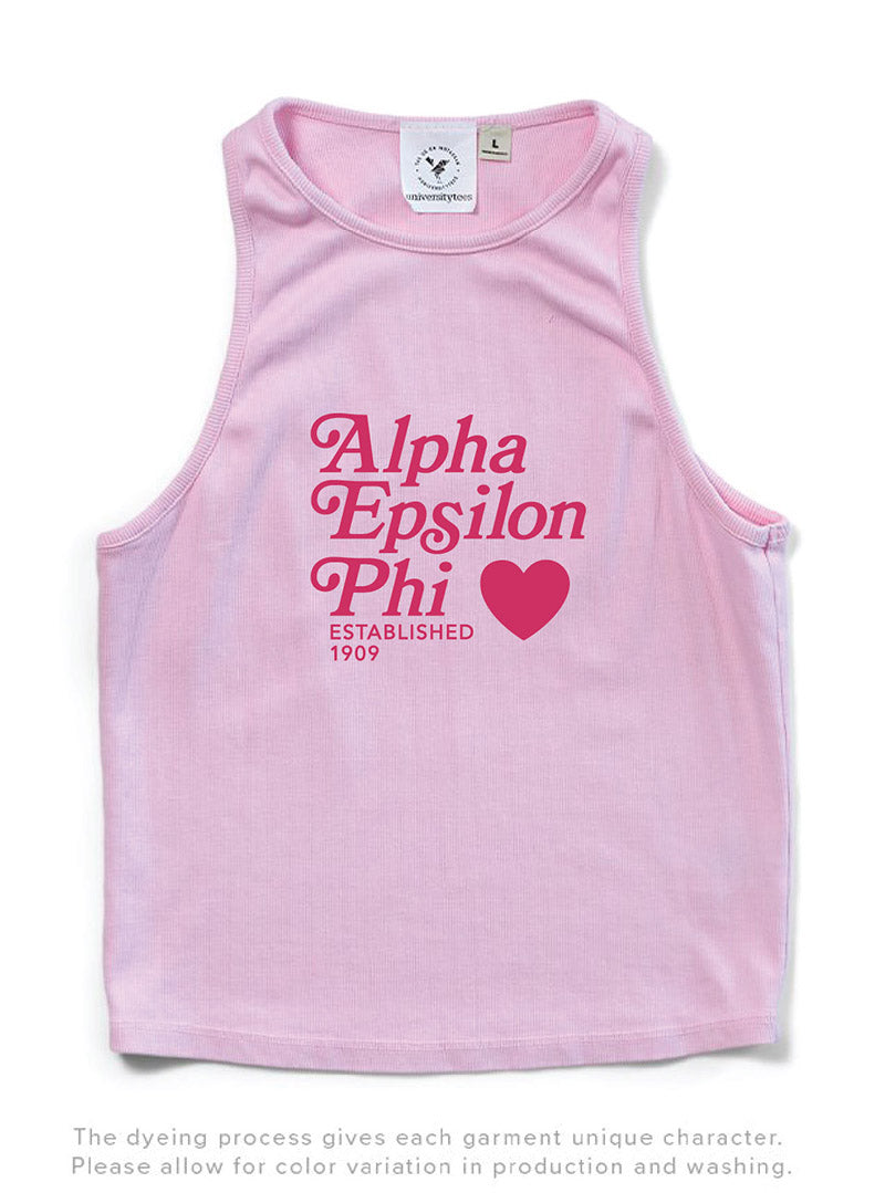 Bubblegum Pink Heart Matching Set Sorority Tank