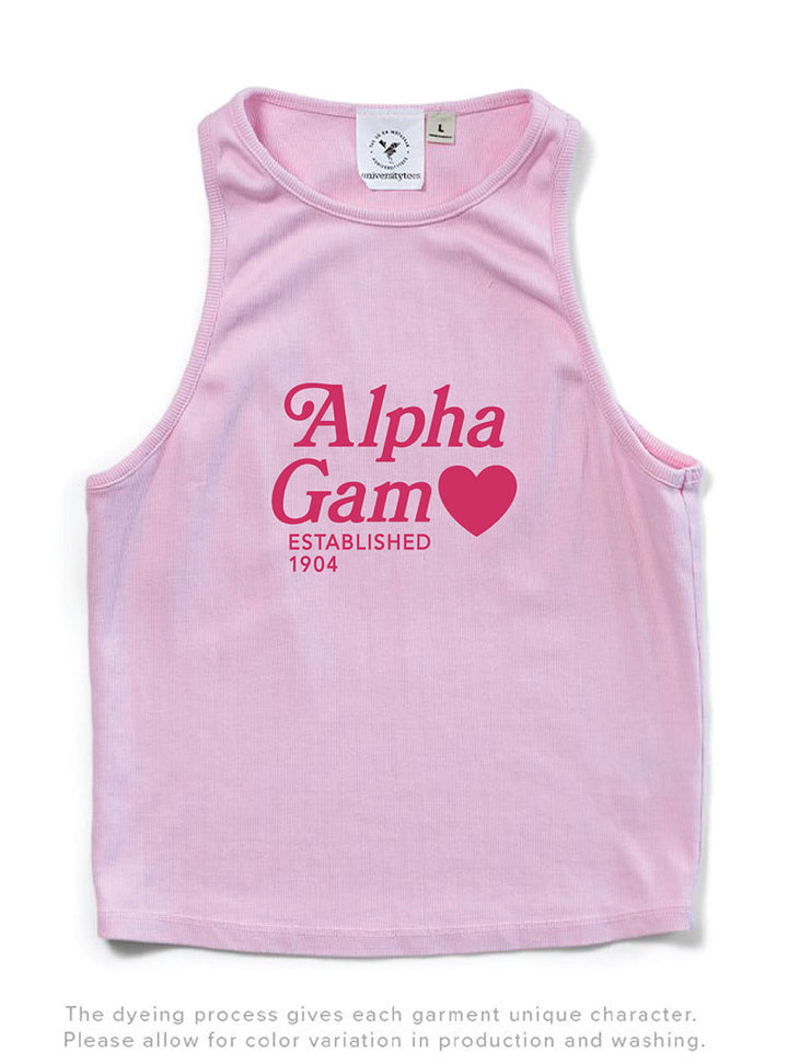 Bubblegum Pink Heart Matching Set Sorority Tank